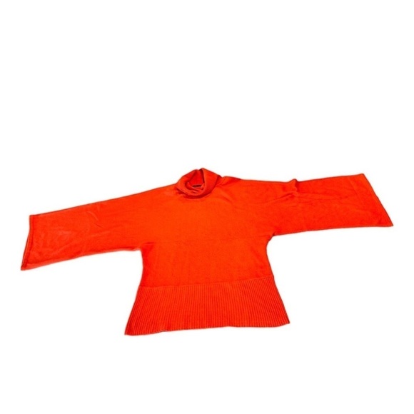 BCBGMAXAZRIA Orange Turtleneck Wide Sleeve Pullover Slouchy Sweater - Picture 8 of 12